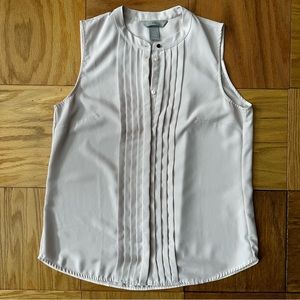 H&M Pleated Button Front Work-Wear Tank in Blush